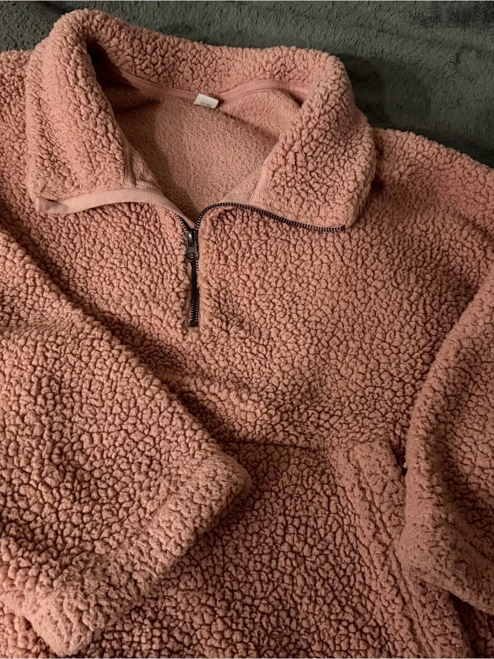 Old Navy Half-Zip Sherpa Pullover | Dusty Rose | Previously Loved